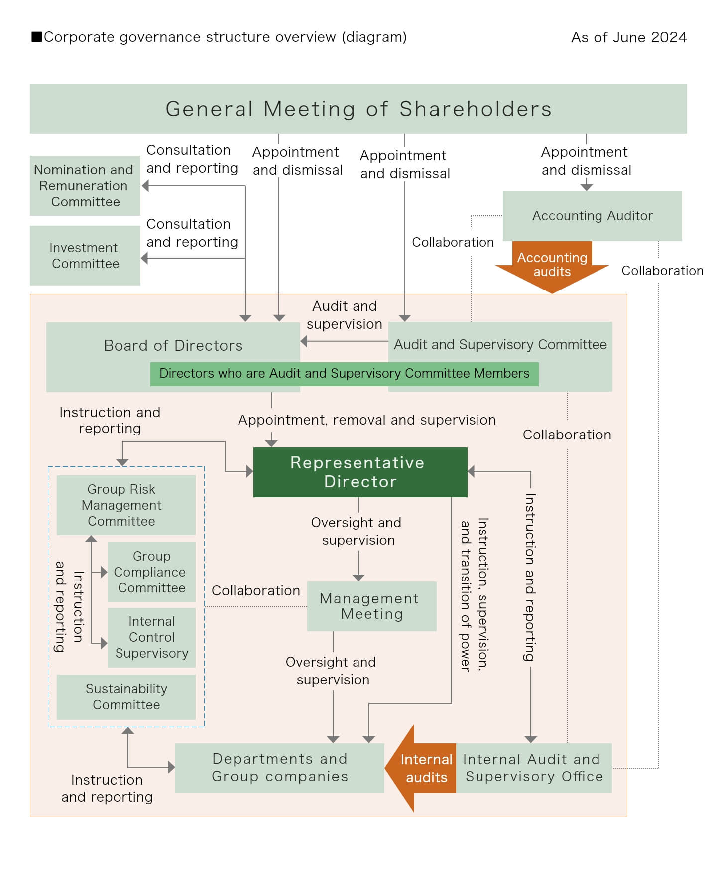 Corporate governance structure overview (diagram)